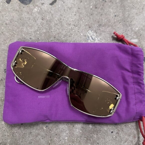 Emilio Pucci Shield Sunglasses in Shiny Pale Gold